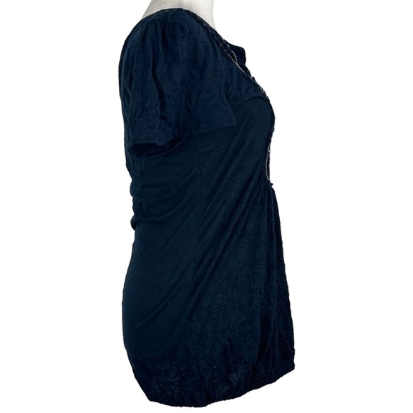 Layered WITH LOVE WOMEN'S SHORT‎ SLEEVE V-NECK RUCHED TUNIC TOP - Picture 10 of 13